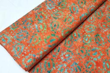 ORANGE PETROL - Madrid - Batikstoff aus Indonesien